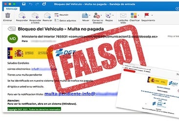 La DGT alerta del timo de las falsas multas enviadas por SMS y correo electrónico