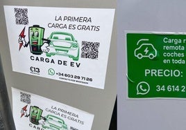 Alertan sobre pegatinas fraudulentas en puntos de recarga para coche eléctrico