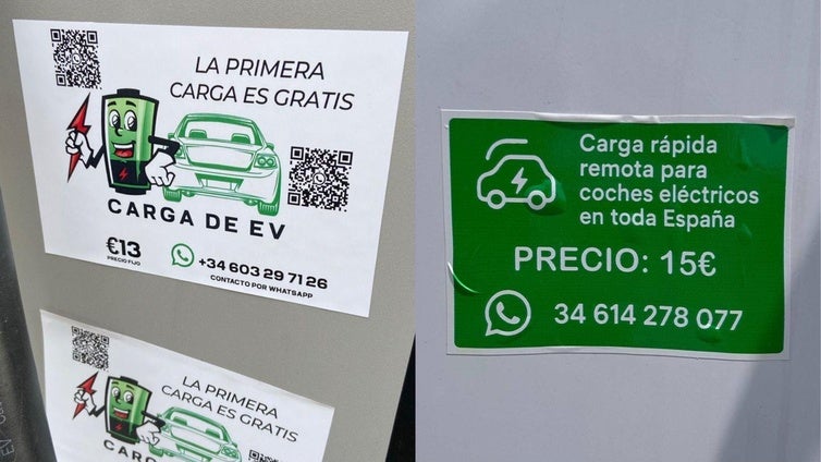 Alertan sobre pegatinas fraudulentas en puntos de recarga para coche eléctrico