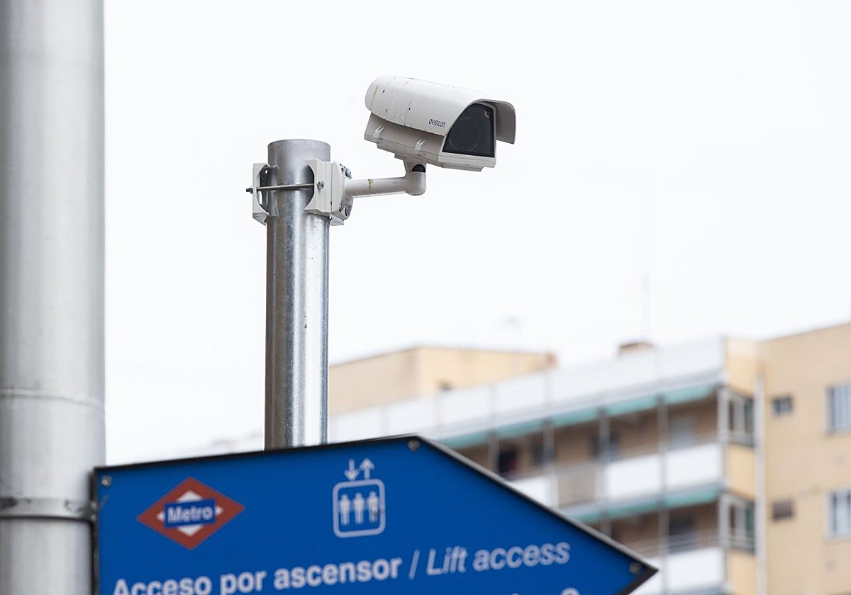 Una cámara de vigilancia en Madrid.