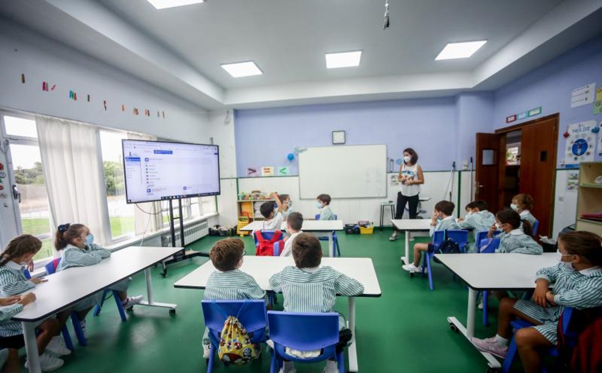 Aula de un centro escolar en Madrid