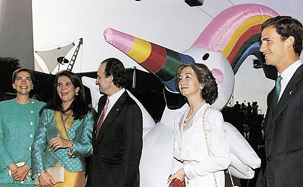 Curro con los Reyes de España en la Exposición Universal de 1992