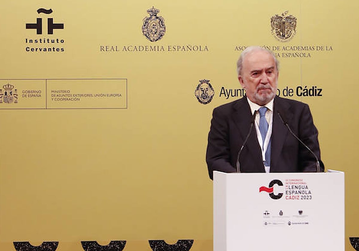 Santiago Muñoz Machado, durante su ponencia en el IX Congreso de la Lengua Española