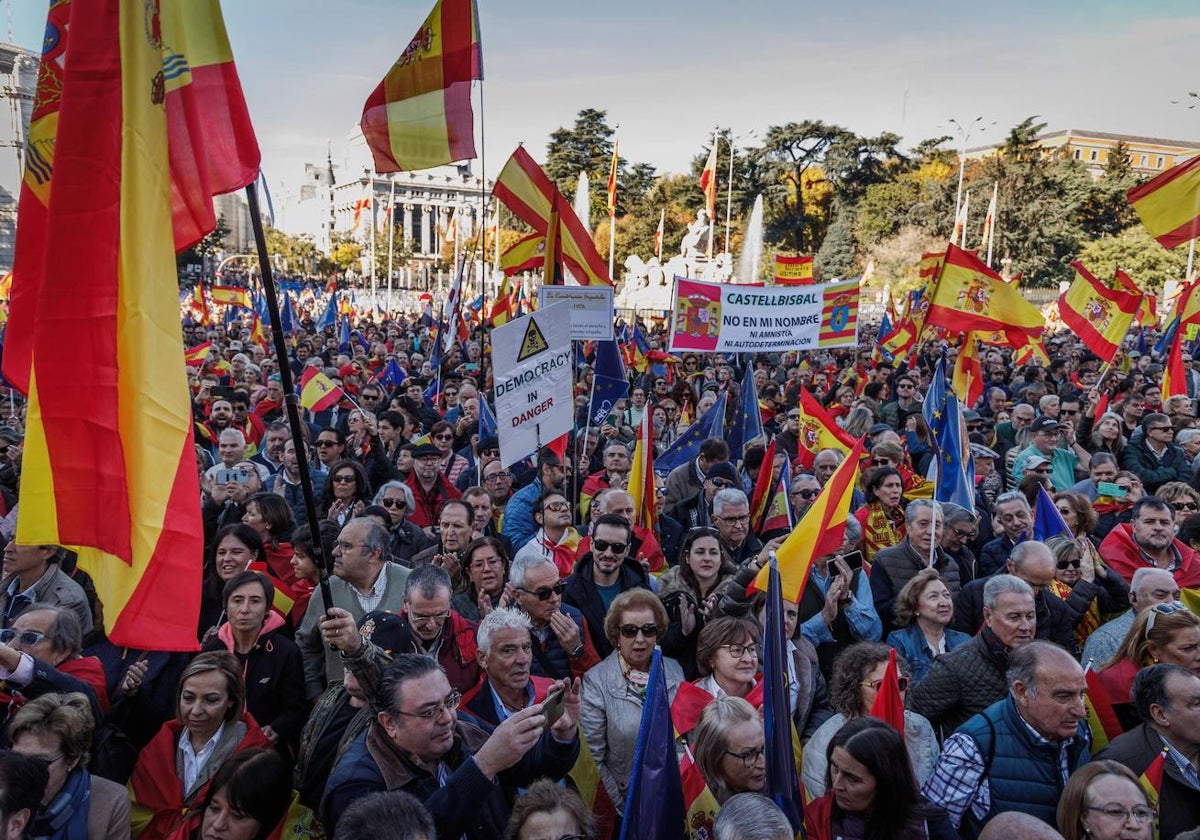 Concentración en Madrid en contra de la amnistía, ayer