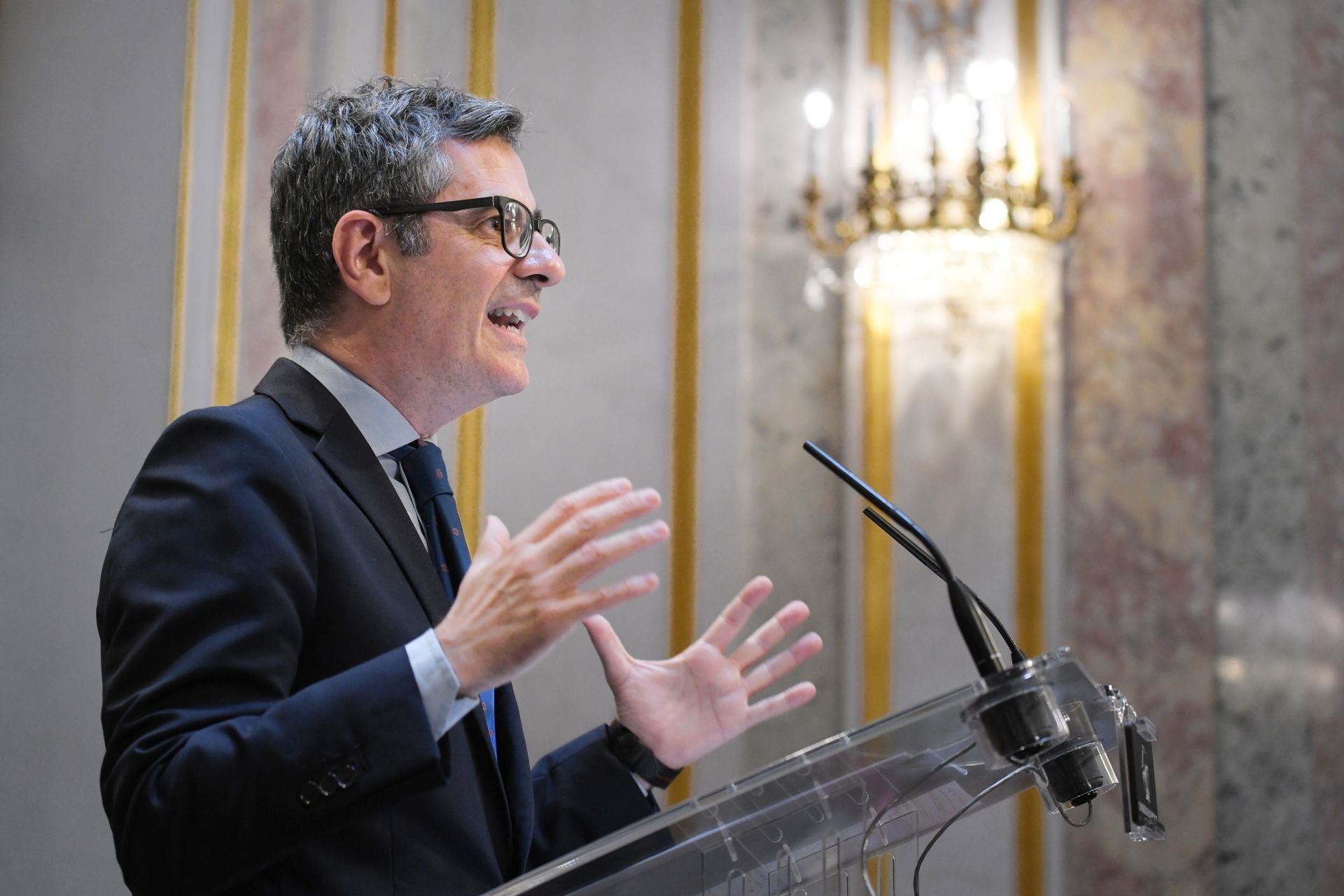 El ministro de Presidencia y Justicia, Félix Bolaños, en el Congreso