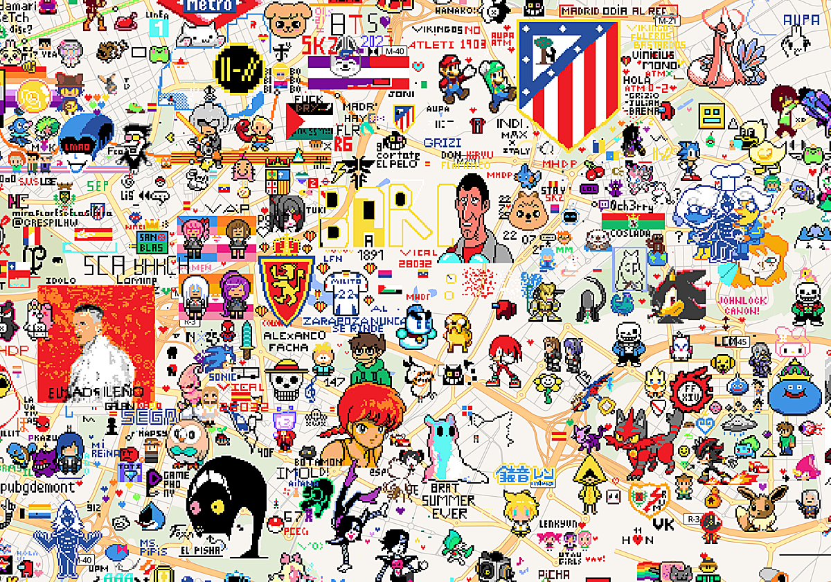 Captura del pixelart de la ciudad Madrid