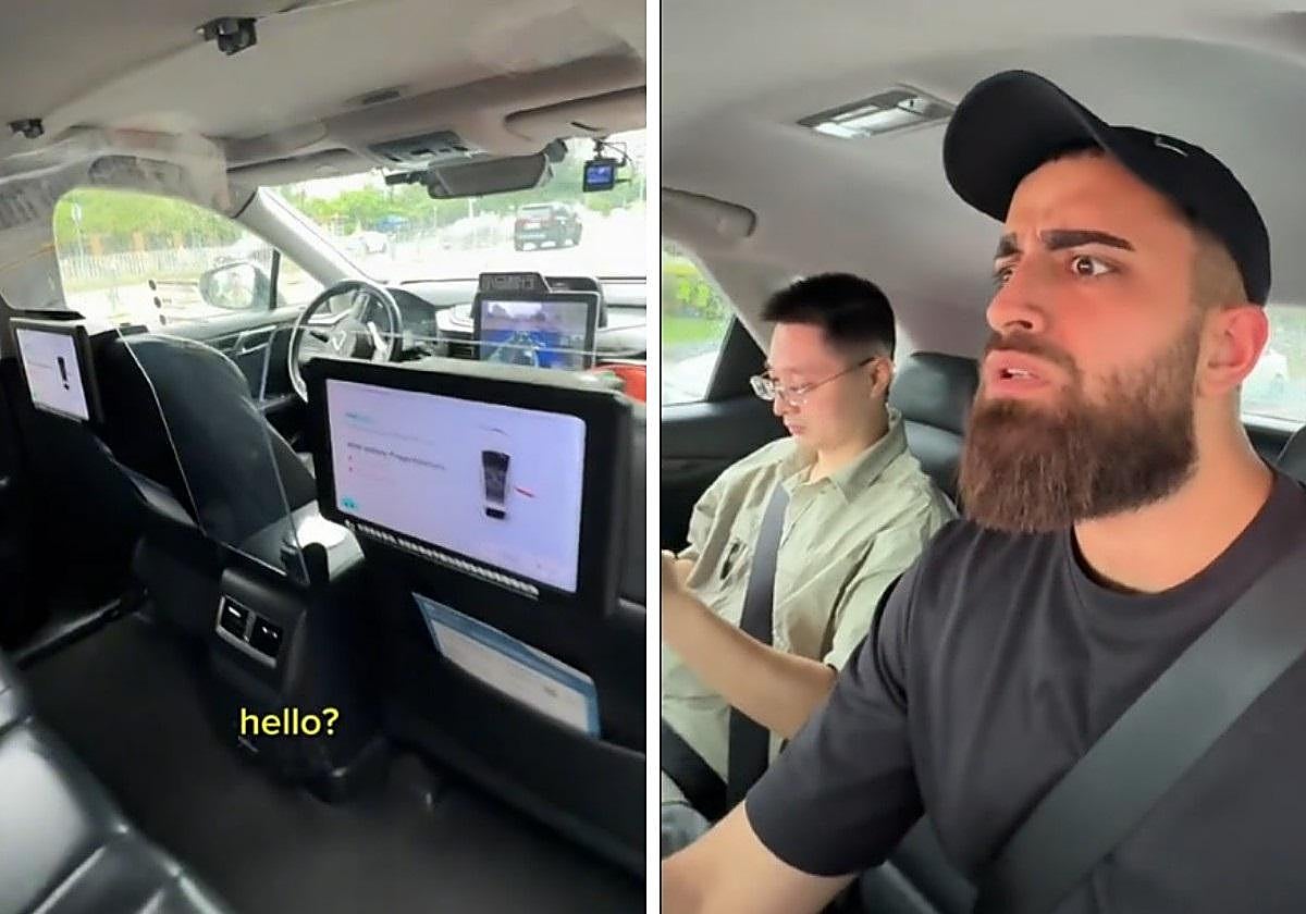 Un turista prueba a coger un taxi robot autónomo en China y esta es su experiencia: «Ha parado justo en mitad de la carretera»