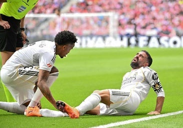 El Madrid se queda sin laterales derechos tras la lesión de Carvajal, que ve peligrar el Clásico