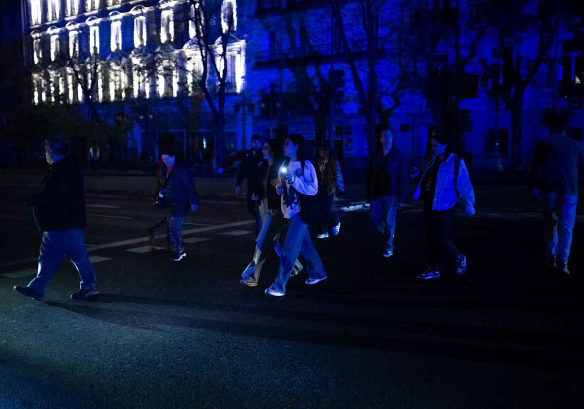 Una imagen del apagón en Madrid