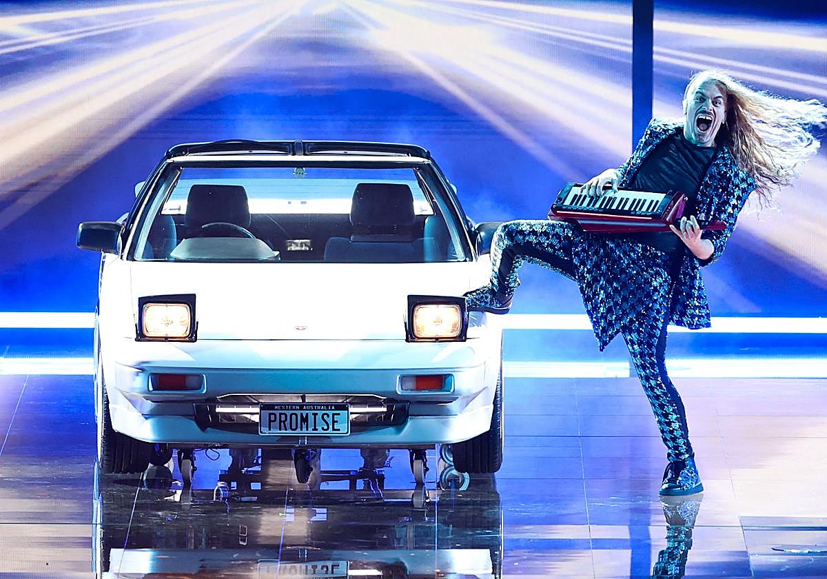 Voyager, la banda australiana durante la segunda semifinal de Eurovisión