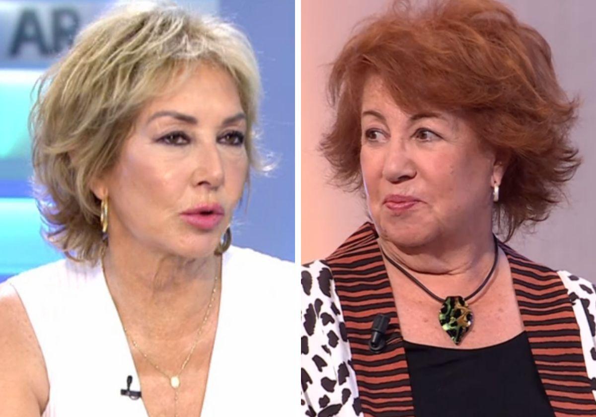 Ana Rosa Quintana (izquierda), el martes 4 de julio, durante su entrevista a Pedro Sánchez. A la derecha, Rosa Villacastín, en el especial de La 1 sobre Carmen Sevilla el pasado 28 de junio