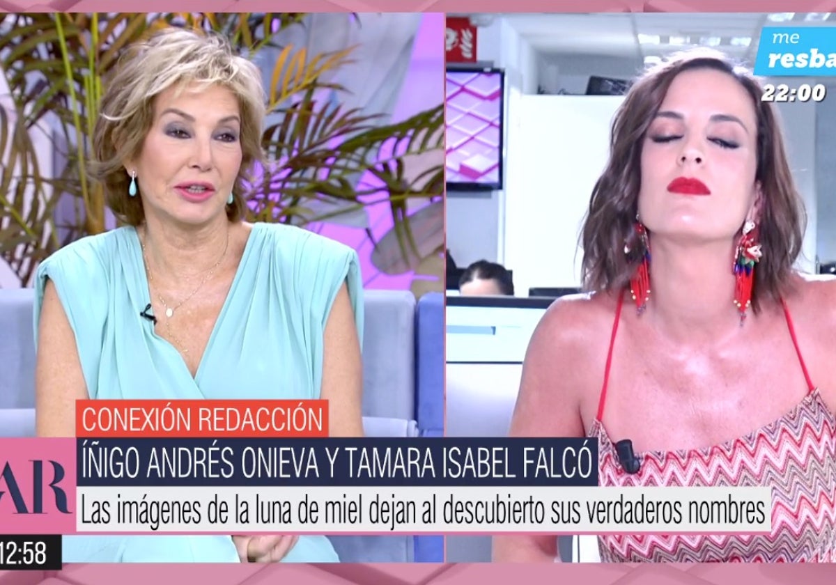 Ana Rosa Quintana le confiesa a Leticia Requejo, reportera de 'El programa de Ana Rosa', su verdadero nombre.