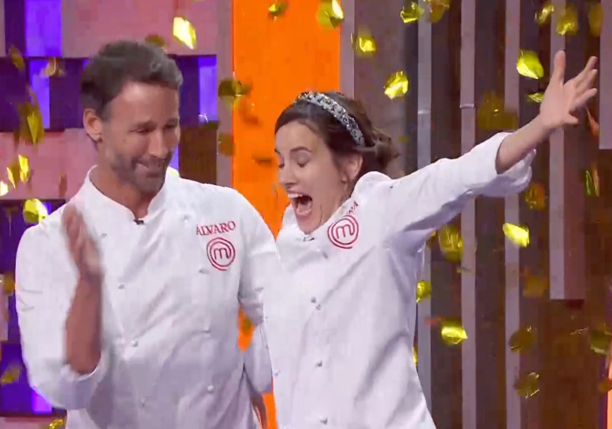 Álvaro Escassi y Laura Londoño en el duelo final de 'MasterChef Celebrity 8'