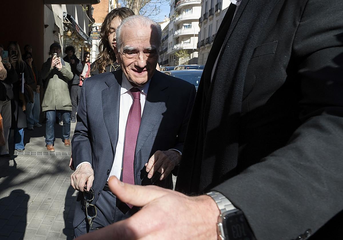 Martin Scorsese, a su llegada este viernes a la Academia de Cine de Madrid
