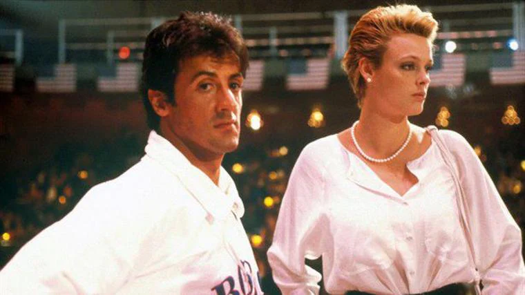 Brigitte Nielsen y Sylvester Stallone, marido y mujer, en 'Rocky IV'