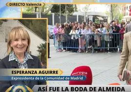 Esperanza Aguirre, sobre el viral comentario de su marido tras la boda de Almeida: «Hace bromas que no tienen gracia»