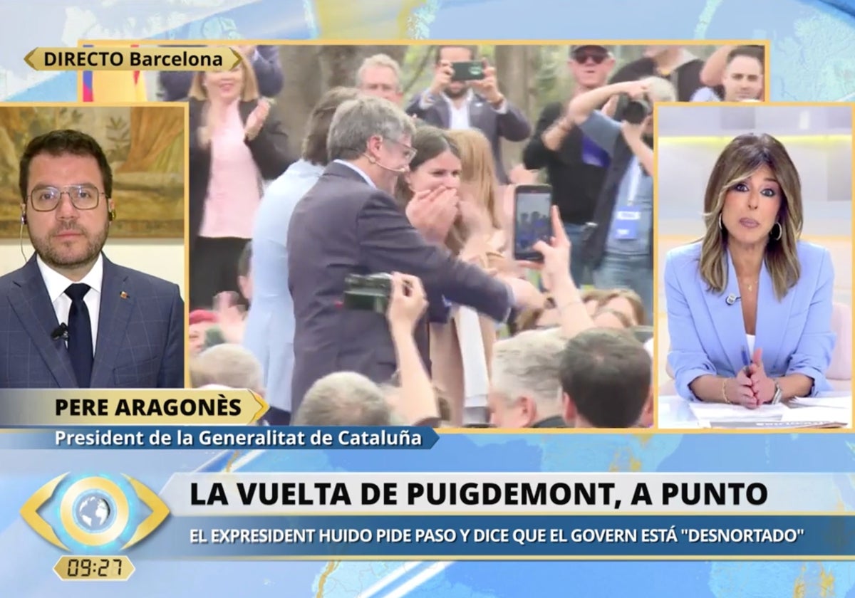 Ana Terradillos, presentadora de 'La mirada crítica', entrevista a Pere Aragonés.