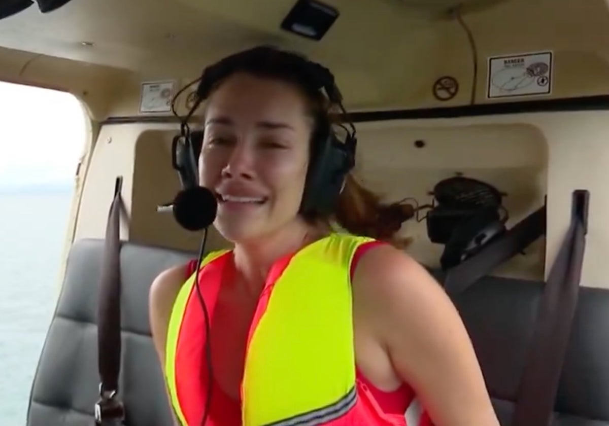 Adara en el helicóptero de 'Supervivientes All Stars'