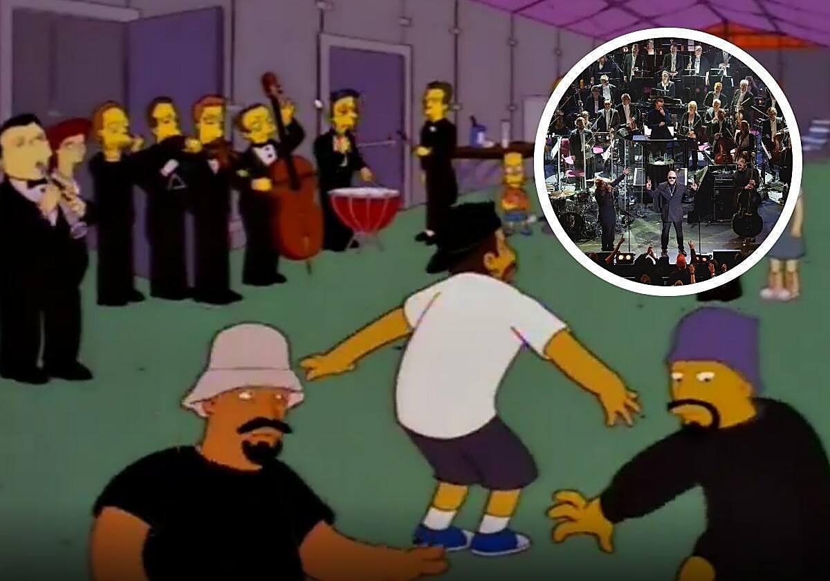 Montaje de los Simpson y la Orquesta Sinfónica de Londres con Cypress Hill