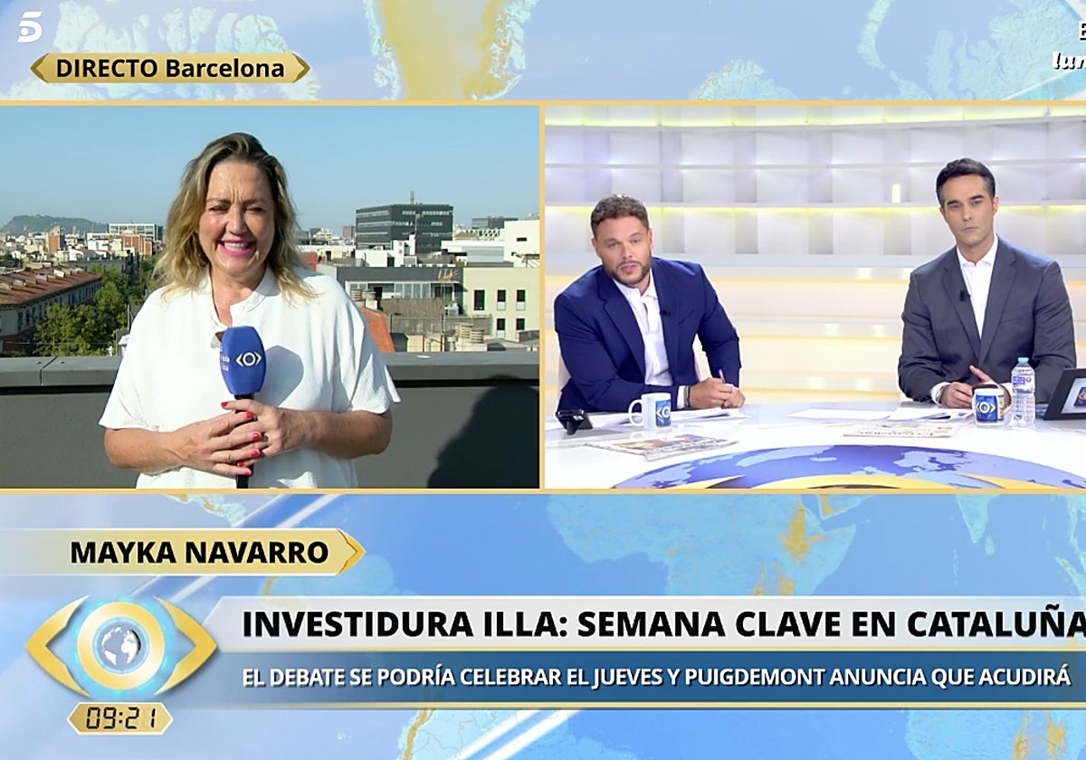 Mayka Navarro, reportera de 'La mirada crítica', ha sonrojado a Jano Mecha.