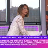 María Patiño se 'revuelve' contra el director del nuevo 'Sálvame' por David Broncano: «¡No me riñas!»