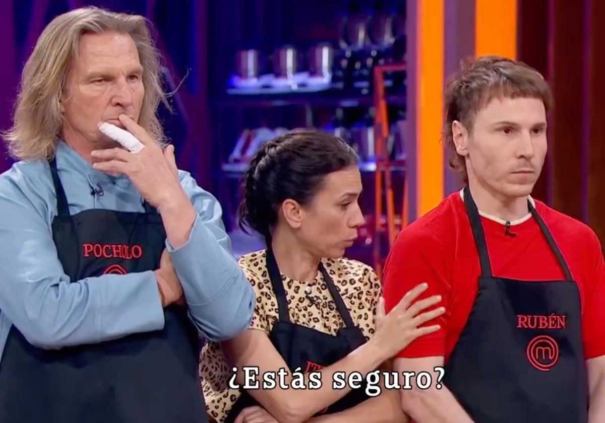 Pocholo, Itziar Miranda y Rubén Ochandiano en la cuarta entrega de 'MasterChef Celebrity 9'