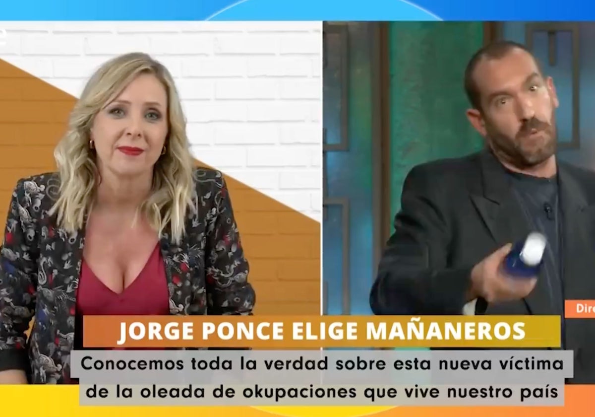 La presentadora de 'Manañeros', Patricia Suárez, y el cómico Jorge Ponce