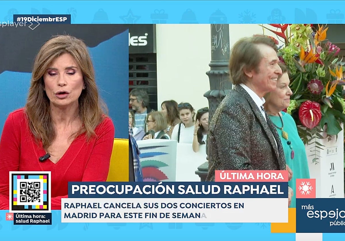 Gema López, copresentadora de 'Espejo Público', ha dado la clave de lo que le podría haber provocado a Raphael sus problemas en el habla.
