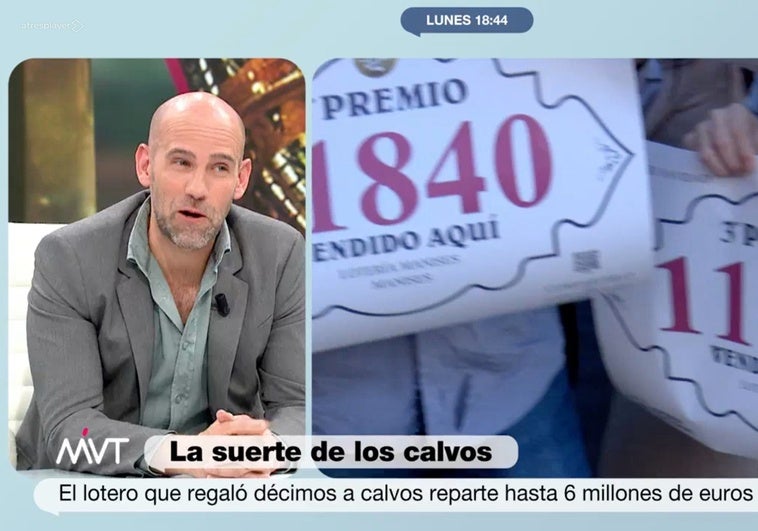 La inesperada respuesta de Gonzalo Miró a la pregunta (surrealista) de Cristina Pardo: «¿Nos dejas frotar los décimos del Niño en tu calva?»
