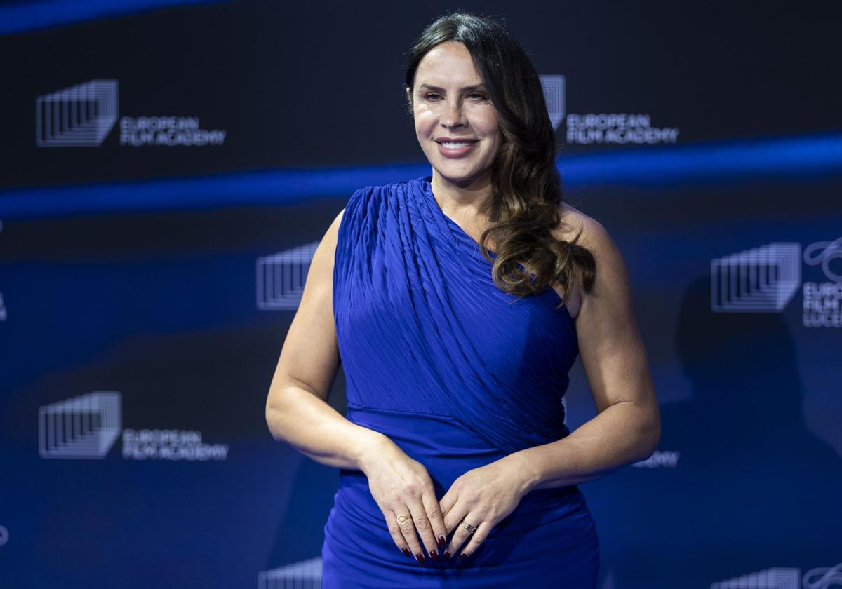 Karla Sofía Gascón, en los Premios del Cine Europeo, el pasado mes de diciembre