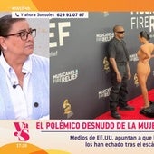 María del Monte habla alto y claro al ver el 'no vestido' de la novia de Kanye West en los Grammy: «¡Él debería…!»