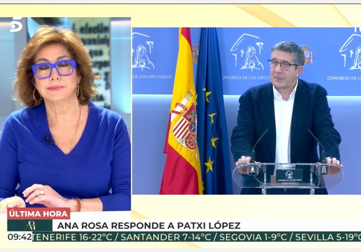 Ana Rosa Quintana ha respondido a Patxi López tras atacarla desde el Congreso.