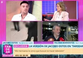 Jacobo Ostos en 'TardeAR' y Jaime Ostos Jr. con Sonsoles Ónega, una pelea televisada en directo