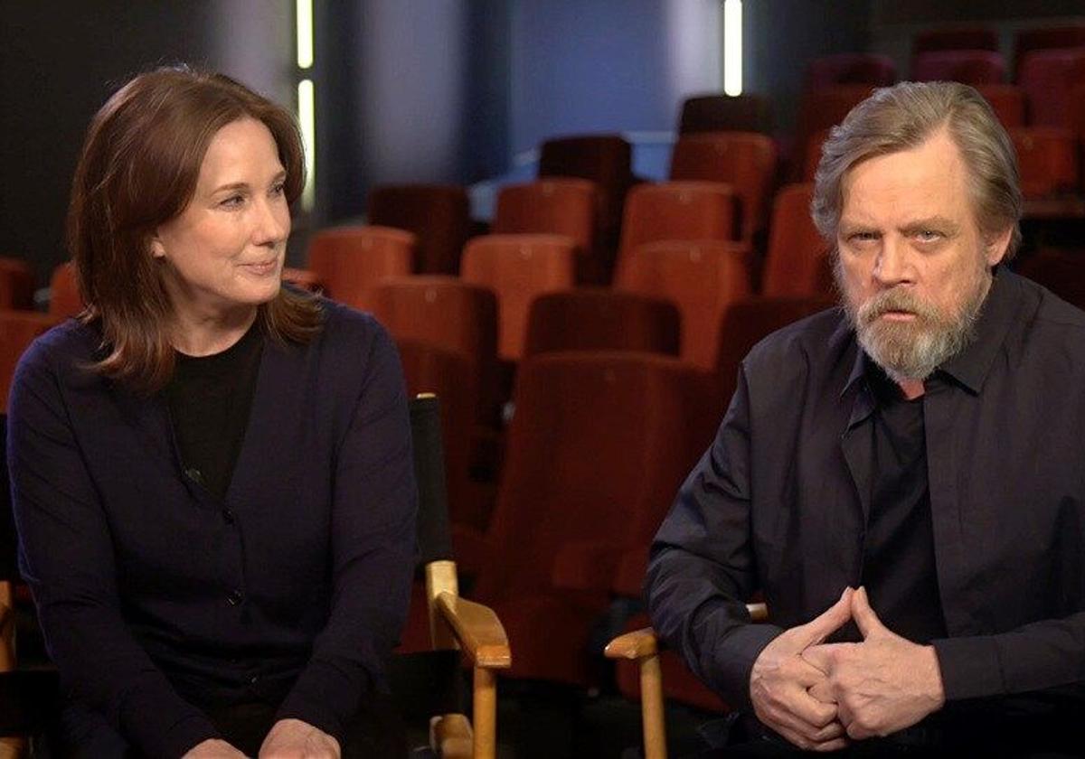 Kathleen Kennedy, junto a Mark Hamill, el eterno Luke Skywalker