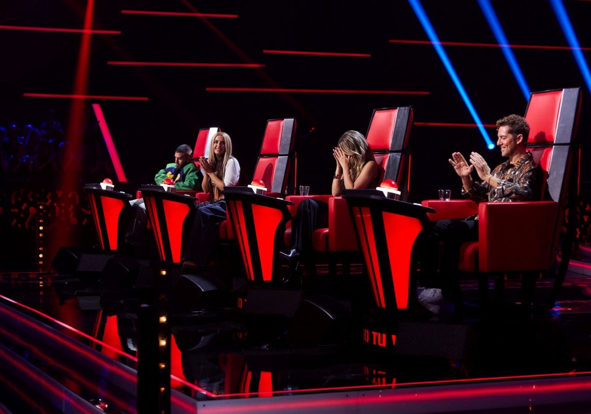 Manuel Turizo, Lola Índigo, Edurne y David Bisbal en 'La voz kids'