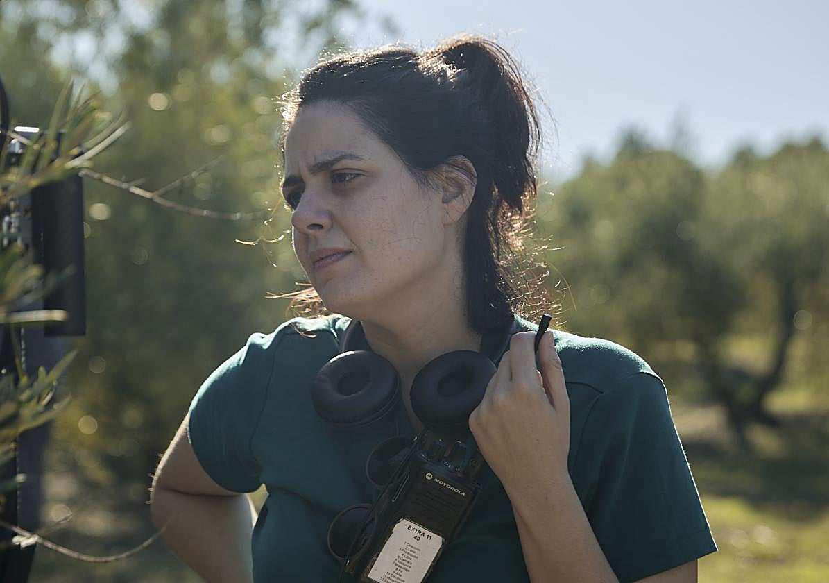 Belén Funes, durante el rodaje de 'Los tortuga'