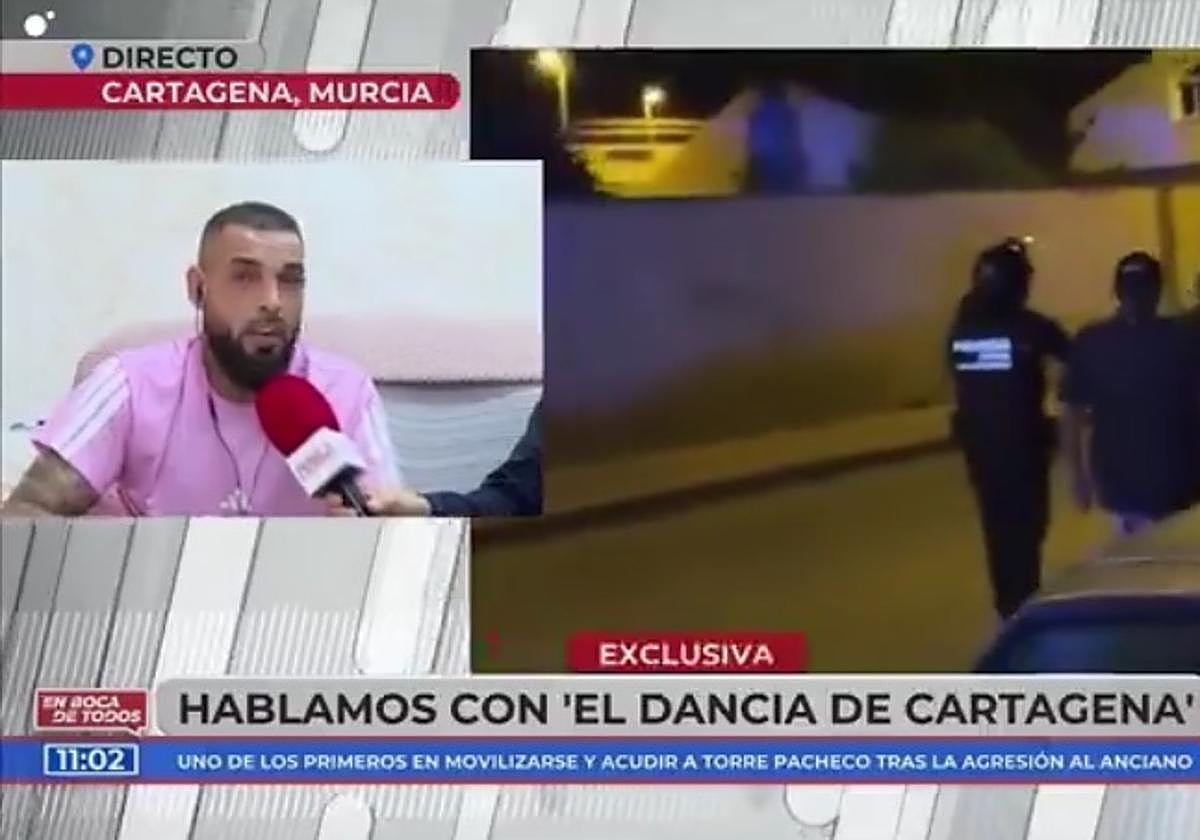 Captura del programa de 'Cuatro' en el que ha participado 'El Dancia'.