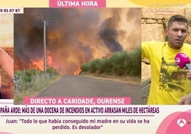 El desolador recorrido de un vecino orensano por A Caridade tras ser pasto de las llamas: «Lo hemos perdido todo»