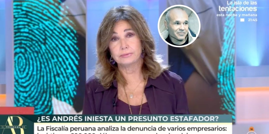 Ana Rosa Quintana, contundente con Iniesta tras ser investigado por una presunta estafa: «Me voy a hacer un Pedro Sánchez»