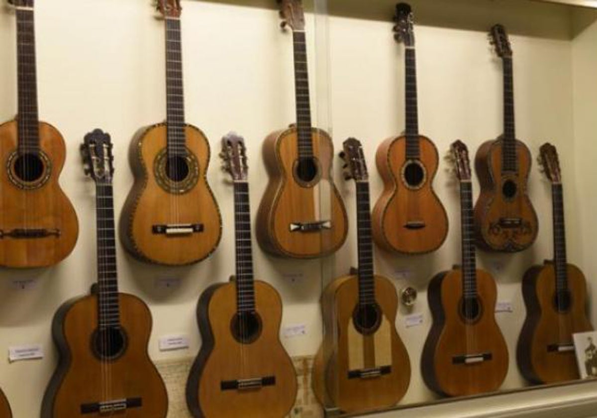 Colección de guitarra en el museo