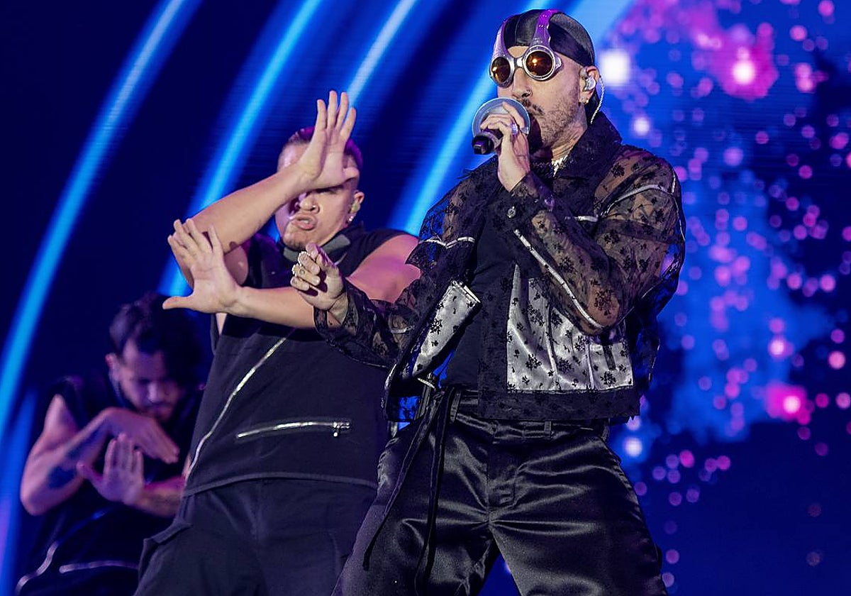 Rauw Alejandro, este sábado, en el Estadio de la Cartuja