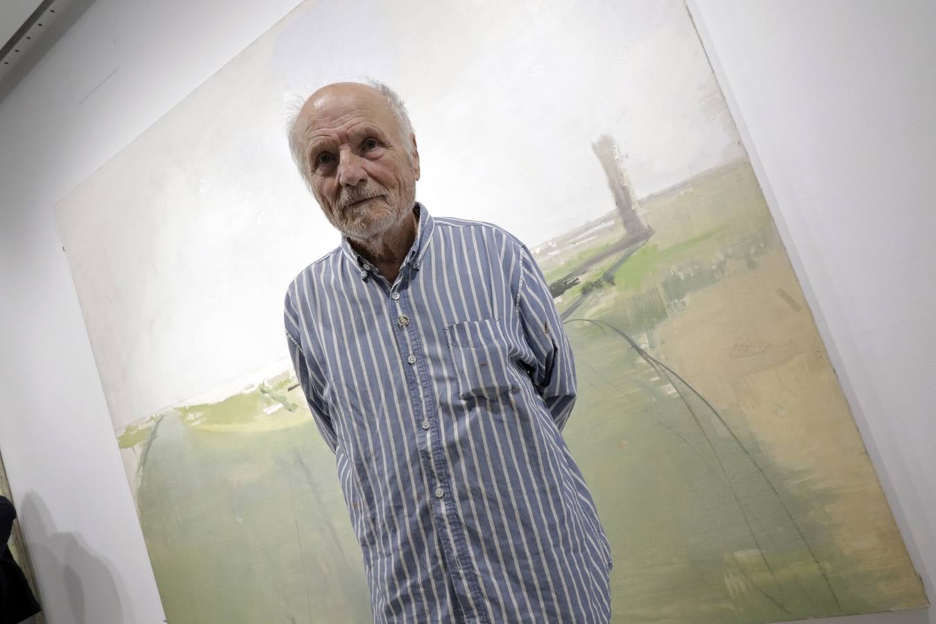 Momento en el que Antonio López inaugura la exposición 'Arquitecturas en proceso'