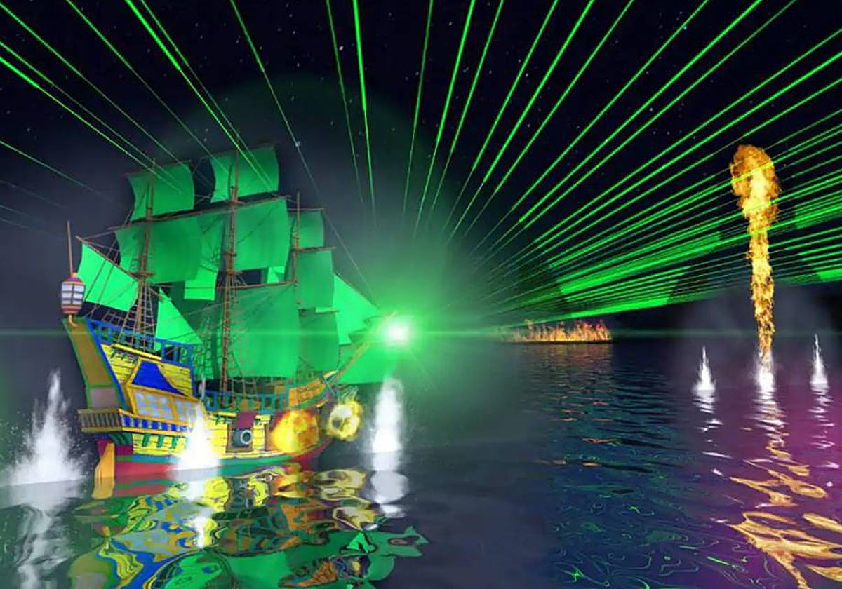 Uno de los momentos del espectáculo de mapping que se proyectará en el río estas navidades