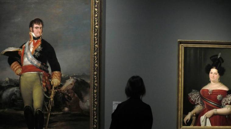 'Fernando VII en un campamento', pintado por Goya, en la sala dedicada a la imagen del poder