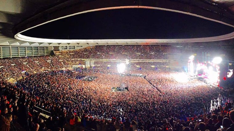 El Estadio de la Cartuja, durante el concierto de AC/DC de 2016