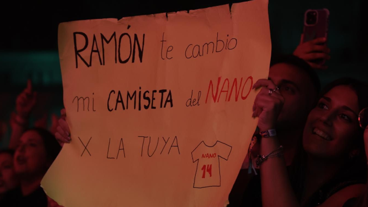 Una de las pancartas que se pudieron ver durante el concierto