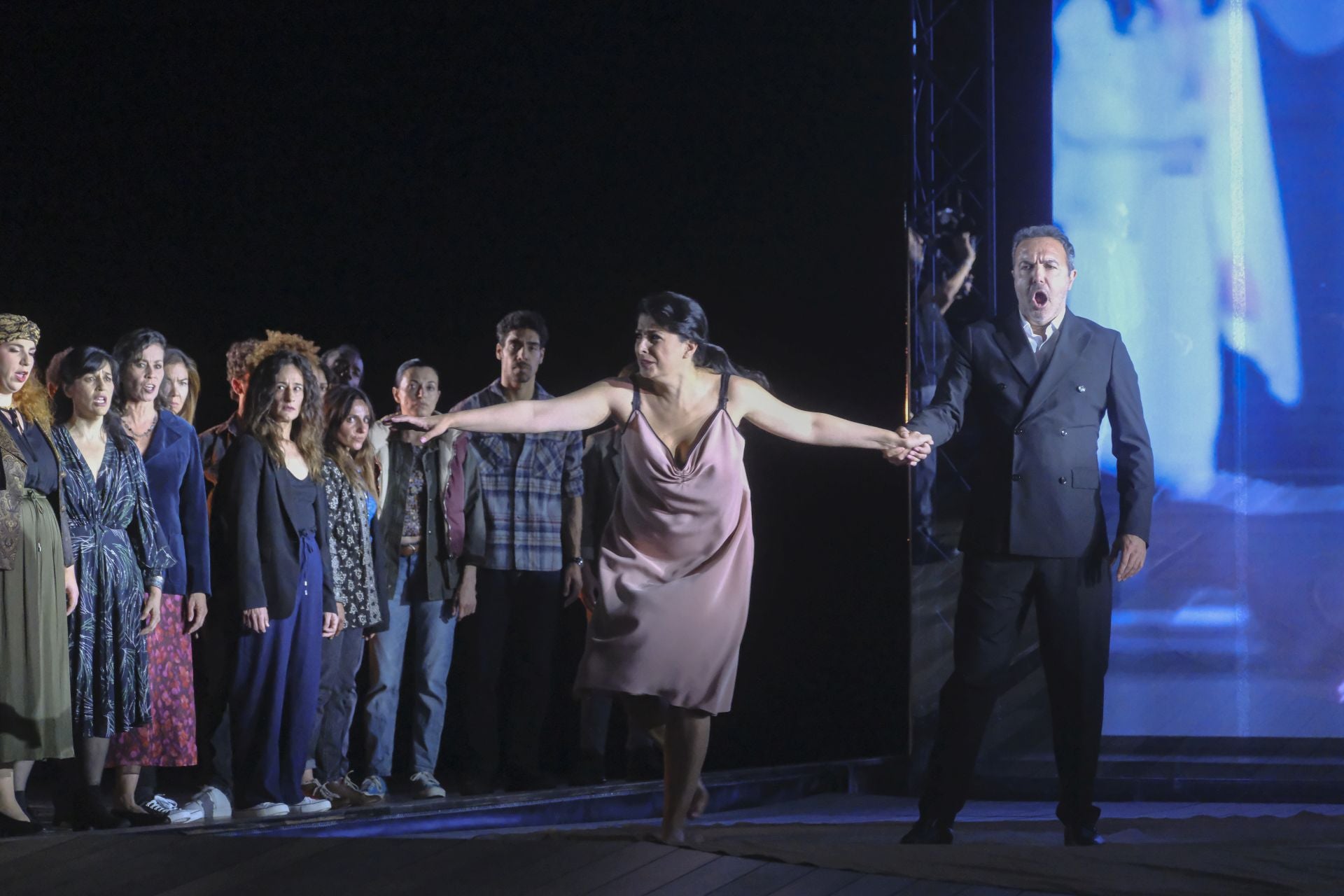 Ensayo de la ópera 'Nabucco' en el teatro de la Maestranza de Sevilla 