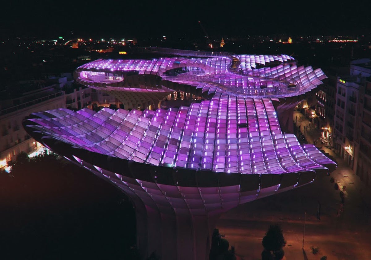 Espectáculo de luces 'Aurora' en las Setas de Sevilla