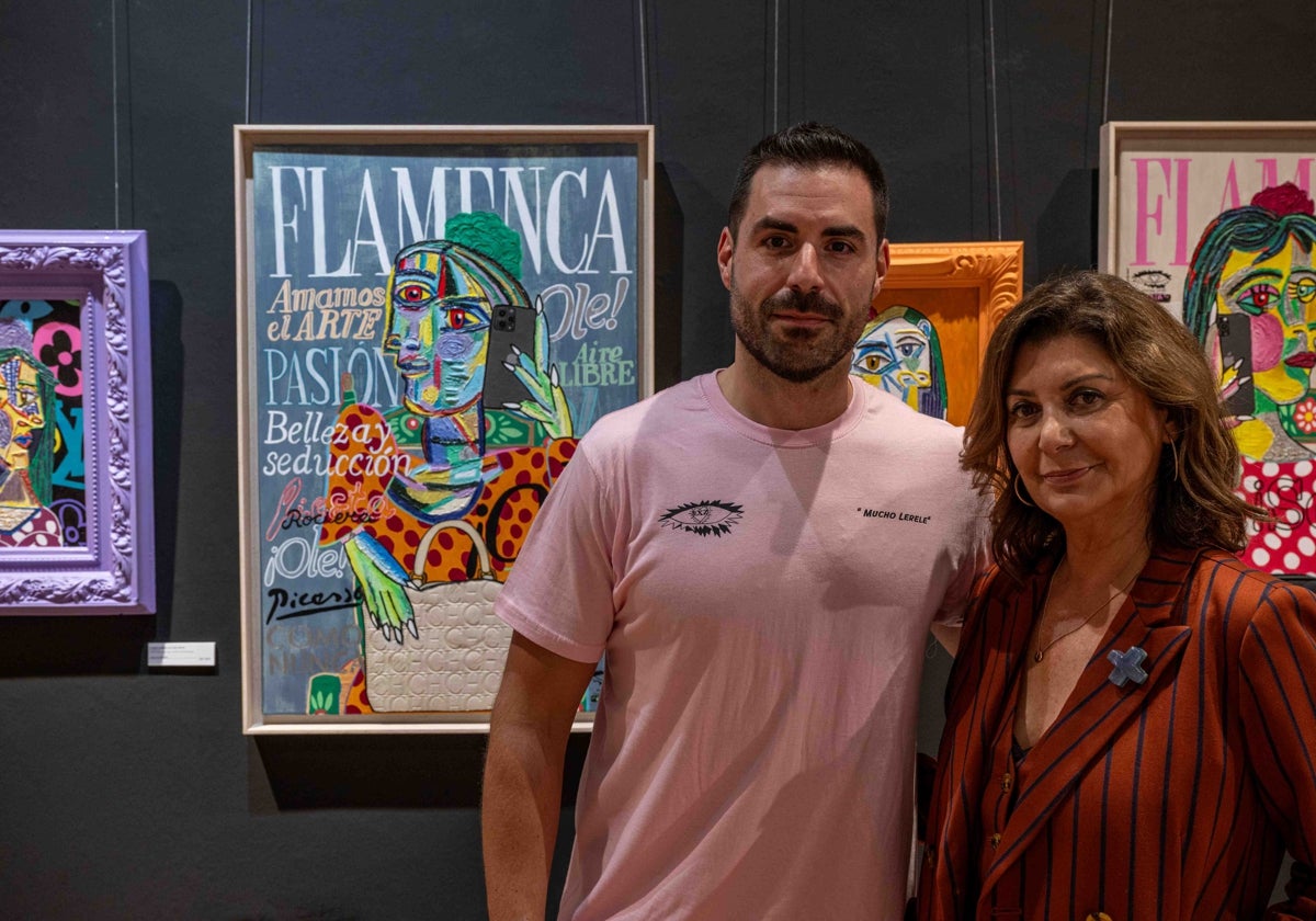 El artista Waltey Colors con la galerista Inma Puchal