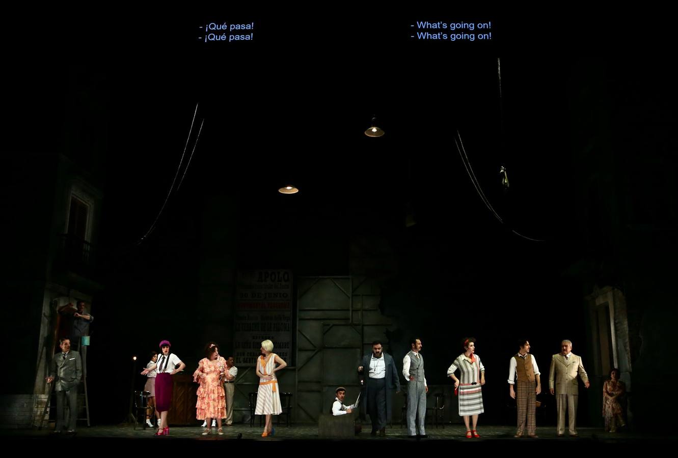 Momento del ensayo previo al estreno en el Maestranza de la zarzuela 'La verbena de la Paloma'